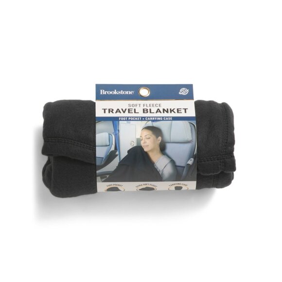 BROOKSTONE Black Blanket With Foot Pocket - Picture 1 of 1